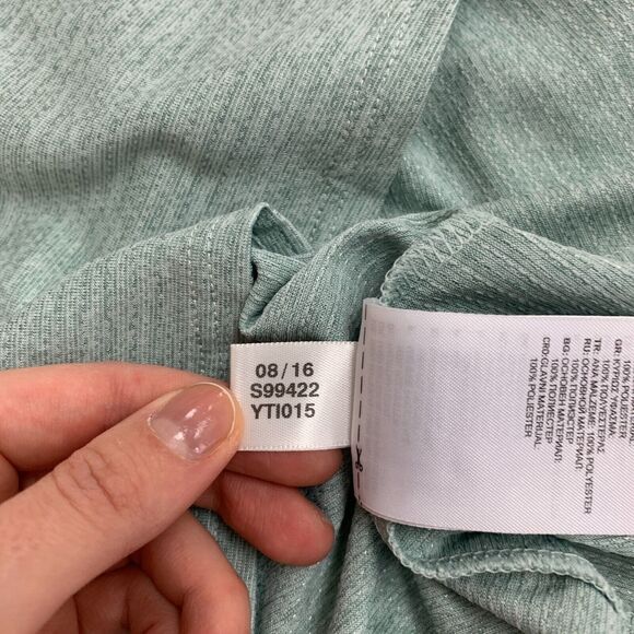 Adidas Nova Shirt Womens M Vape Green Climalite V Neck Performance Short Sleeve - Picture 9 of 11